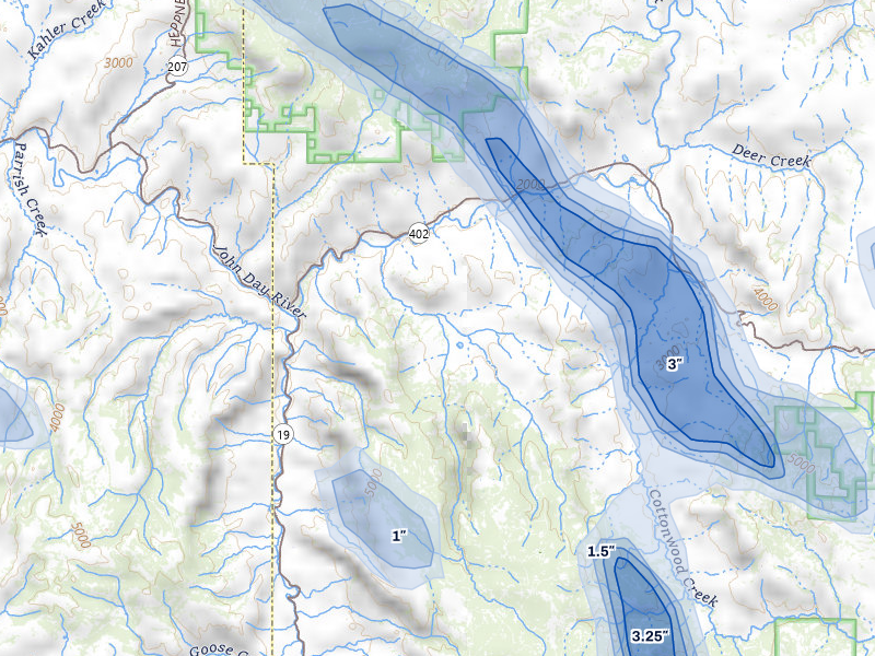 NEXRAD radar-signature map of the hail storm over Kimberly, OR on May 28, 2026