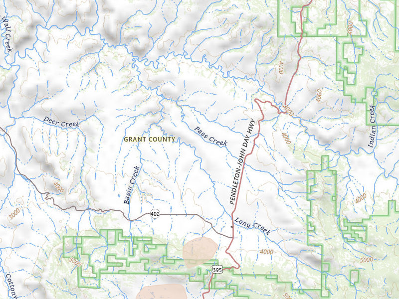 Radar-estimated hail-size map of the storm over Long Creek, OR on Jul 15, 2026