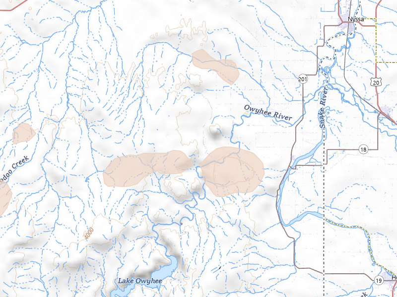 Radar-estimated hail-size map of the storm over Nyssa, OR on Jun 26, 2026