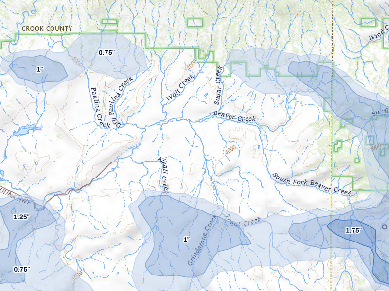 NEXRAD radar-signature map of the hail storm over Paulina, OR on May 28, 2026