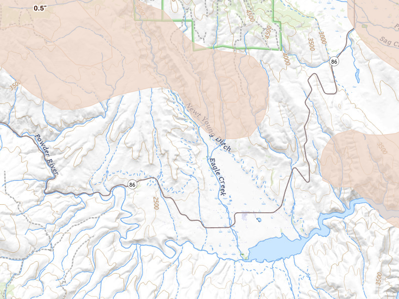 Radar-estimated hail-size map of the storm over Richland, OR on May 28, 2026