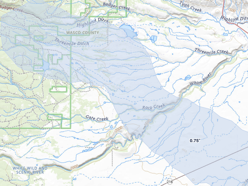 NEXRAD radar-signature map of the hail storm over Tygh Valley, OR on May 28, 2026