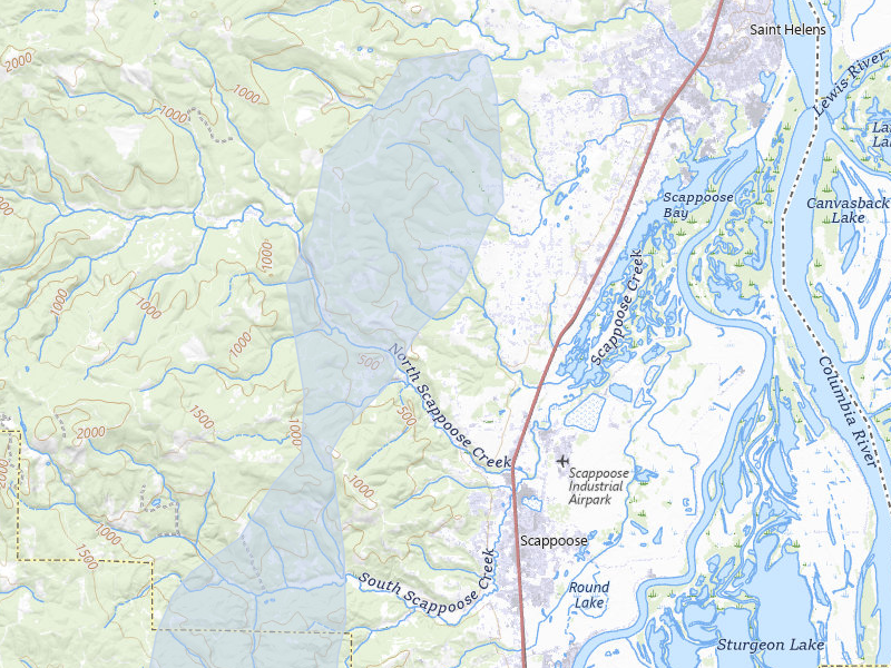 NEXRAD radar-signature map of the hail storm over Warren, OR on Jul 22, 2026
