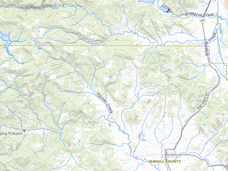 Radar-estimated hail-size map of the storm over Yamhill, OR on Jul 22, 2026