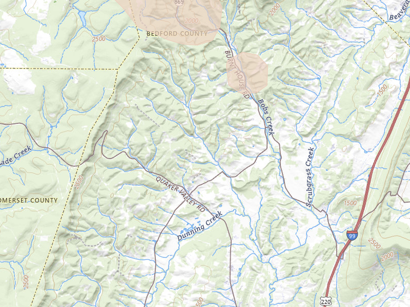 Radar-estimated hail-size map of the storm over Alum Bank, PA on Sep 2, 2026