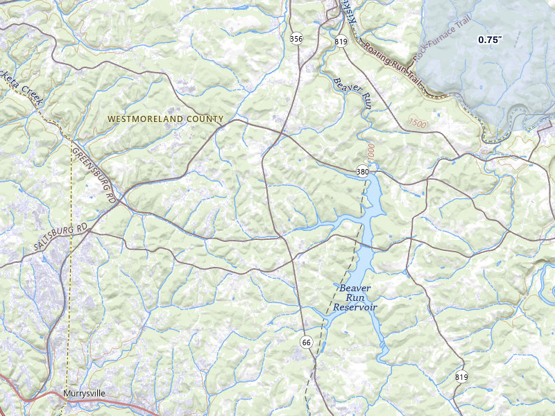 NEXRAD radar-signature map of the hail over Apollo, PA