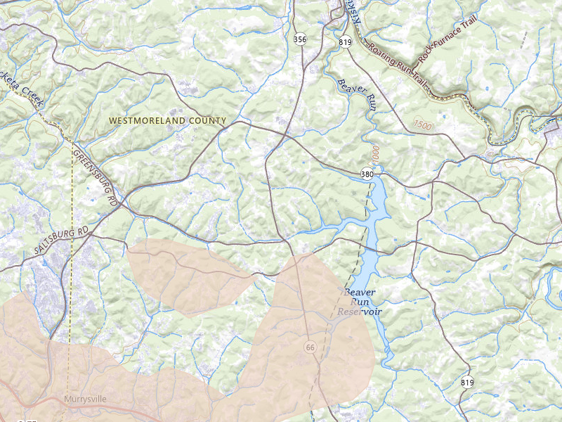 Radar-estimated hail-size map of the storm over Apollo, PA
