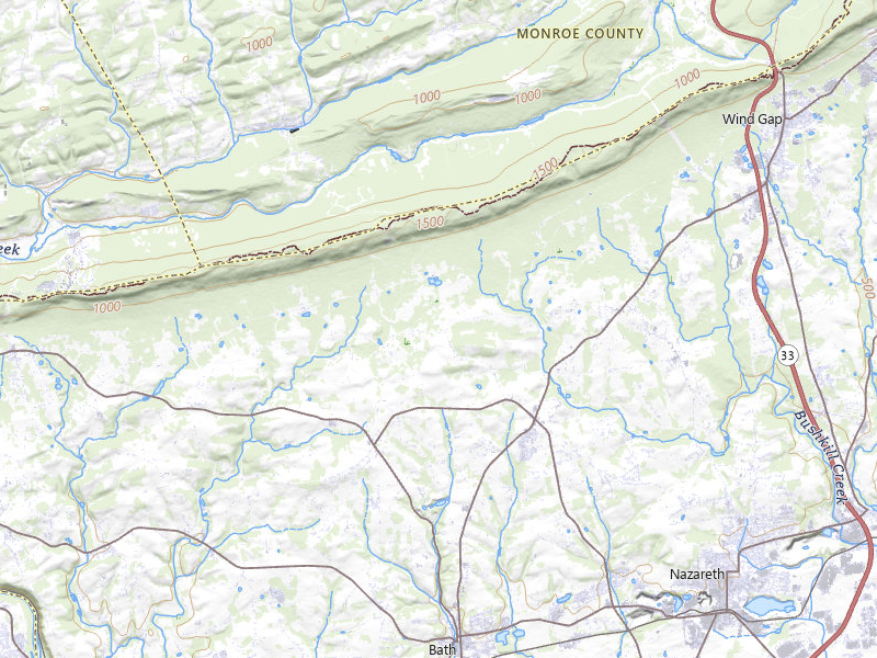 Radar-estimated hail-size map of the storm over Bath, PA on Jul 3, 2026