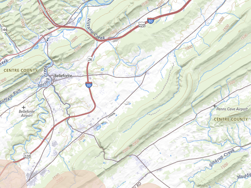 Radar-estimated hail-size map of the storm over Bellefonte, PA on Mar 22, 2026
