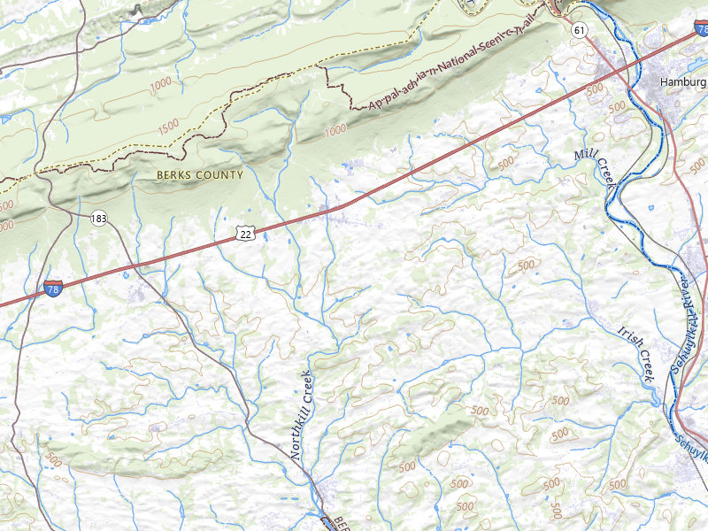 Radar-estimated hail-size map of the storm over Bernville, PA on Jul 21, 2026