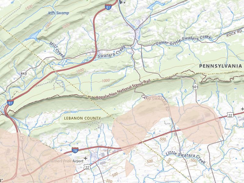 Radar-estimated hail-size map of the storm over Bethel, PA on Sep 2, 2026