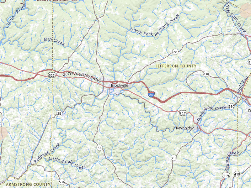 Radar-estimated hail-size map of the storm over Brookville, PA on May 13, 2026