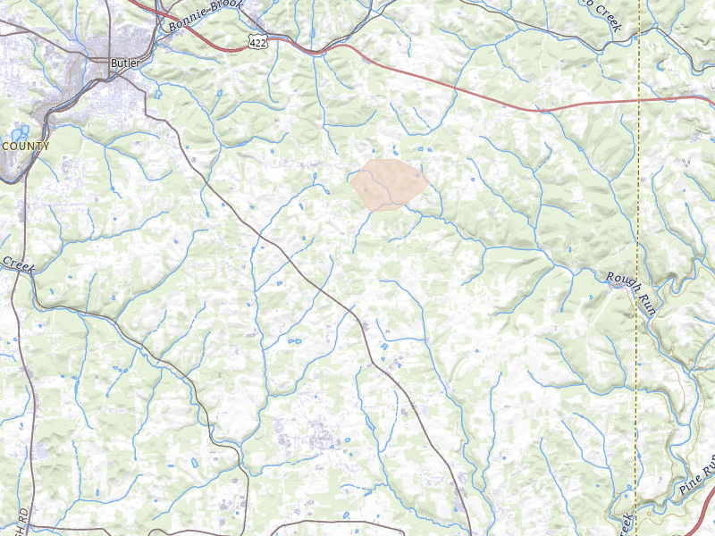 Radar-estimated hail-size map of the storm over Butler, PA