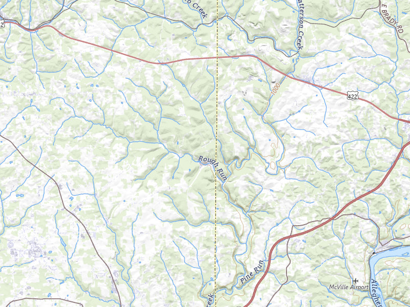 Radar-estimated hail-size map of the storm over Cabot, PA on Jul 3, 2026