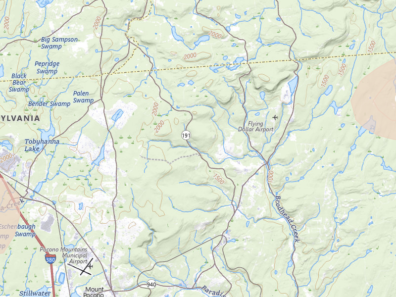 Radar-estimated hail-size map of the storm over Canadensis, PA on Jul 3, 2026