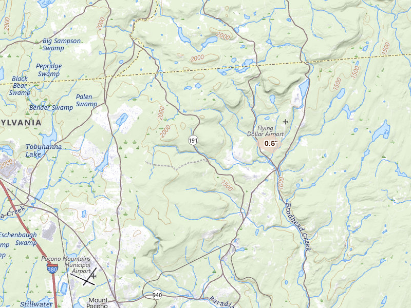 Radar-estimated hail-size map of the storm over Canadensis, PA on Jul 15, 2026