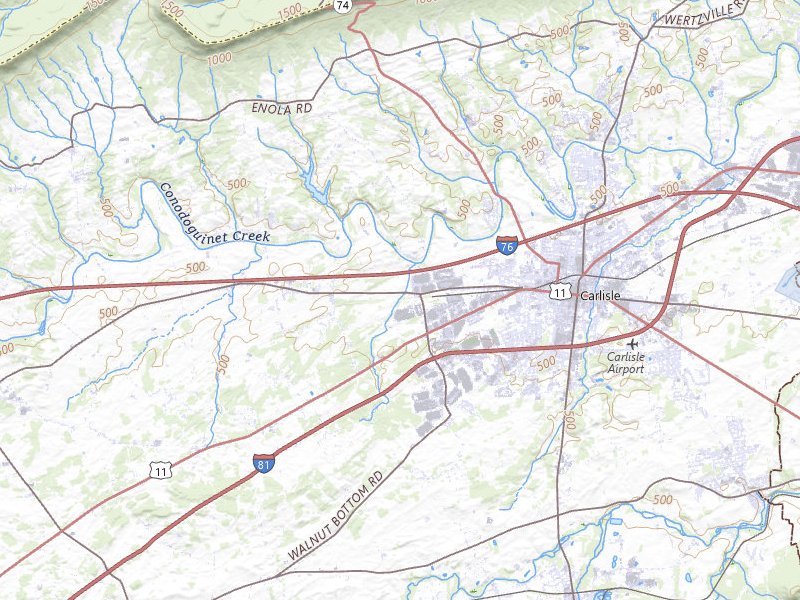 NEXRAD radar-signature map of the hail over Carlisle, PA