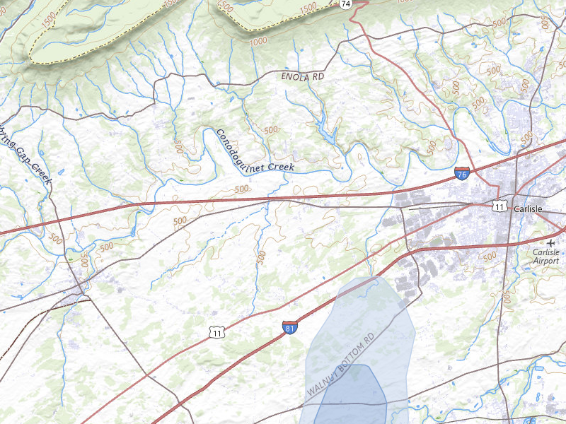 NEXRAD radar-signature map of the hail storm over Carlisle, PA on Aug 6, 2026