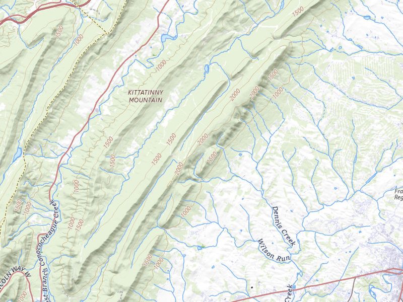 Radar-estimated hail-size map of the storm over Chambersburg, PA on Jul 27, 2026