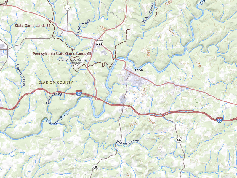 Radar-estimated hail-size map of the storm over Clarion, PA on Mar 22, 2026