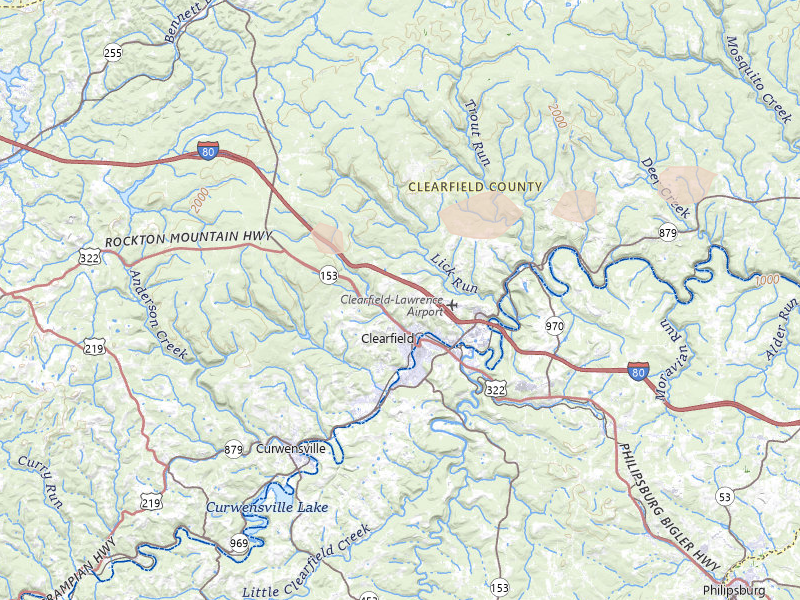Radar-estimated hail-size map of the storm over Clearfield, PA on Jun 14, 2026