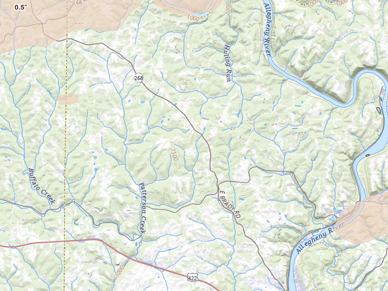 Radar-estimated hail-size map of the storm over Cowansville, PA on Jul 3, 2026