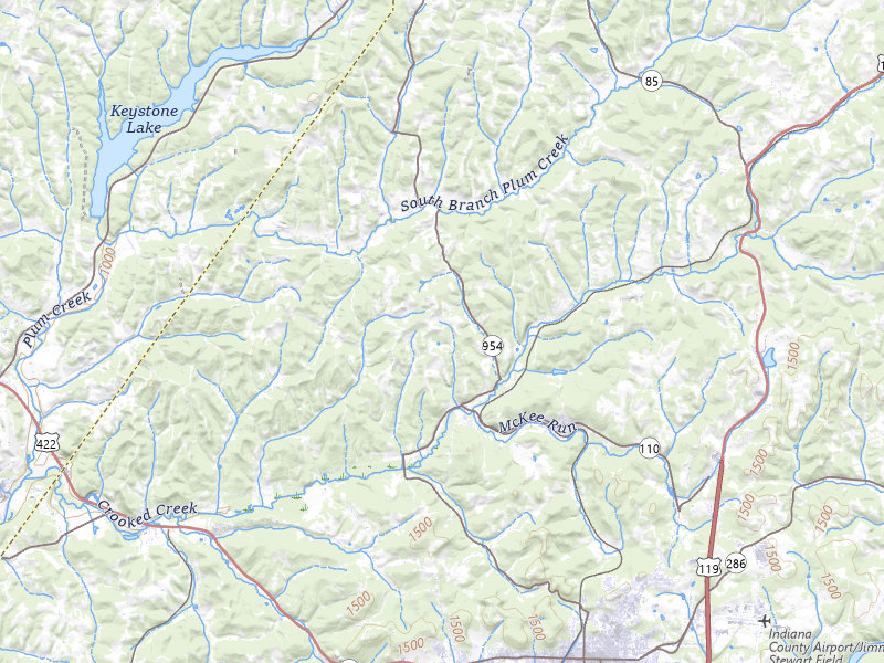 Radar-estimated hail-size map of the storm over Creekside, PA on Jul 4, 2026