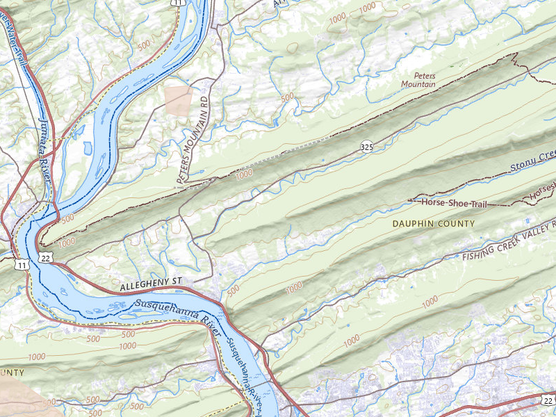 Radar-estimated hail-size map of the storm over Dauphin, PA on Jul 5, 2026