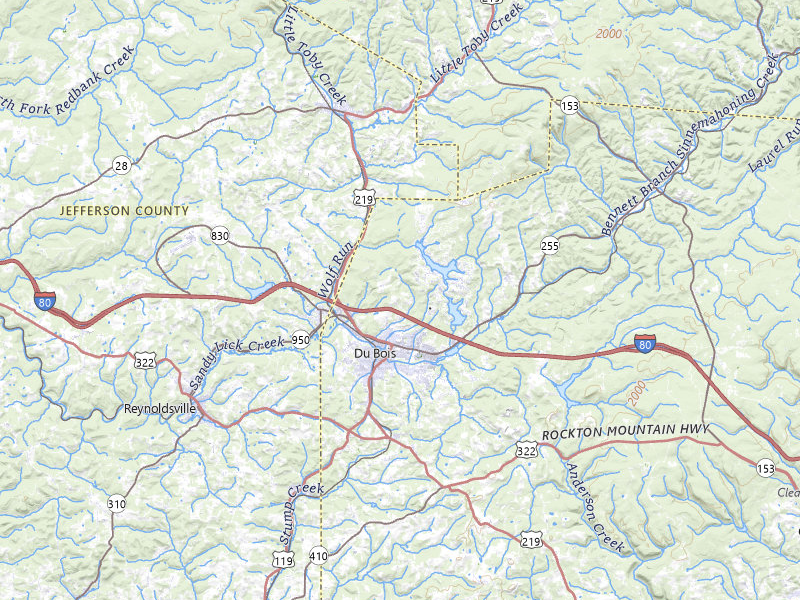 Radar-estimated hail-size map of the storm over Du Bois, PA on Mar 22, 2026