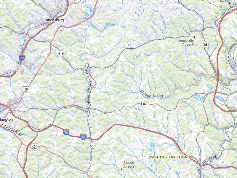 Radar-estimated hail-size map of the storm over Eighty Four, PA on Jul 4, 2026