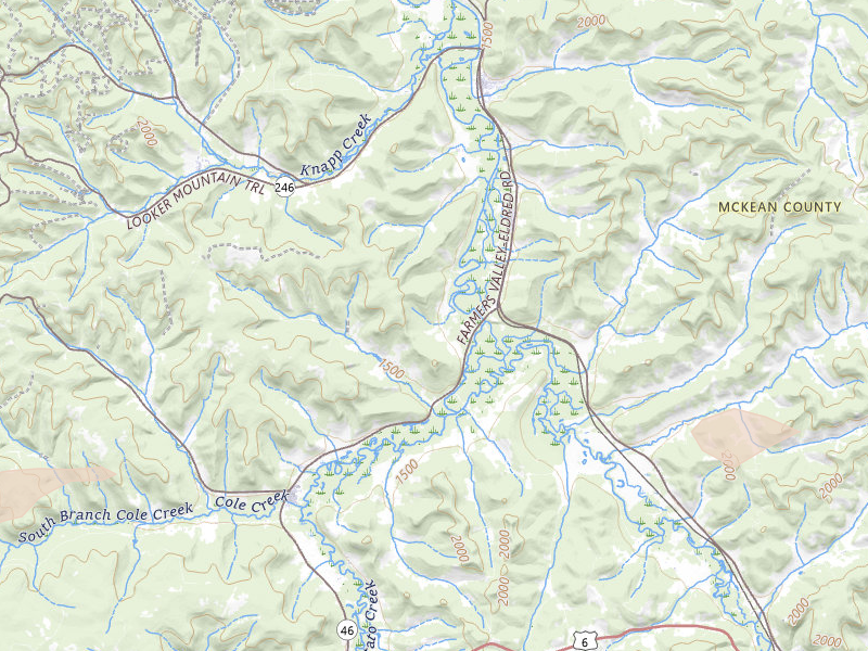 Radar-estimated hail-size map of the storm over Eldred, PA on May 13, 2026
