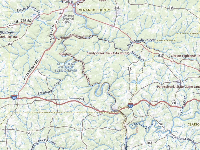 Radar-estimated hail-size map of the storm over Emlenton, PA on Mar 22, 2026