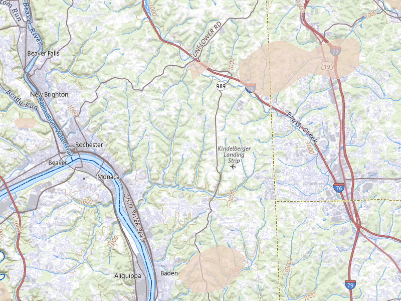 Radar-estimated hail-size map of the storm over Freedom, PA on Sep 2, 2026