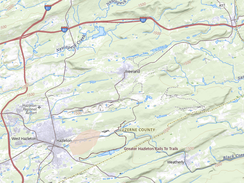 Radar-estimated hail-size map of the storm over Freeland, PA on Aug 7, 2026