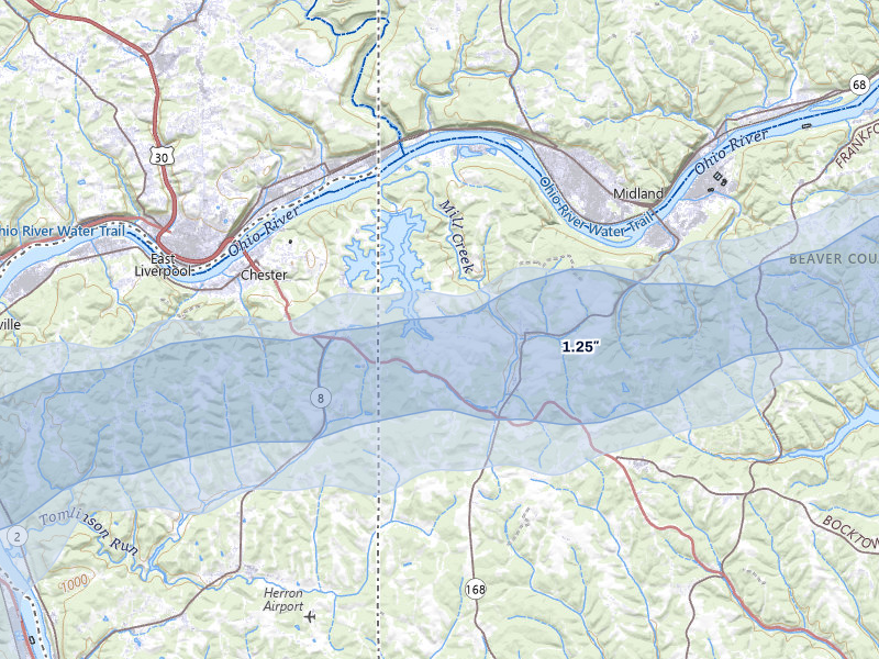 NEXRAD radar-signature map of the hail storm over Georgetown, PA on Mar 22, 2026