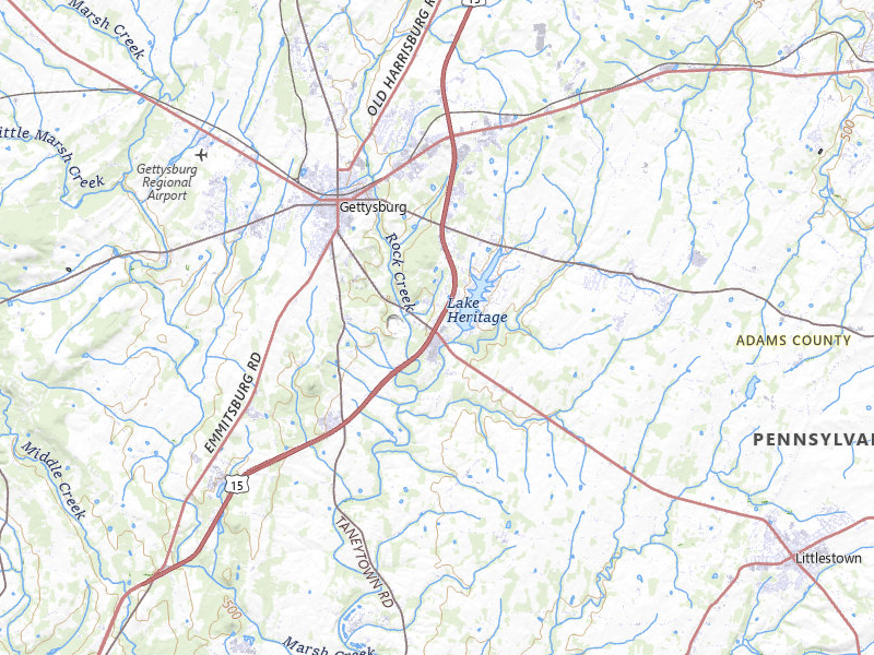 NEXRAD radar-signature map of the hail storm over Gettysburg, PA on Jul 5, 2026