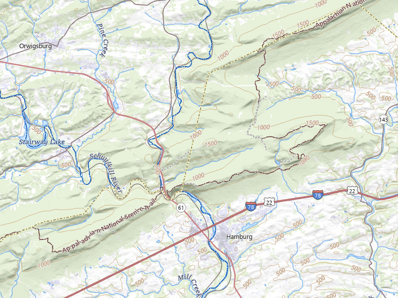Radar-estimated hail-size map of the storm over Hamburg, PA on Jul 21, 2026