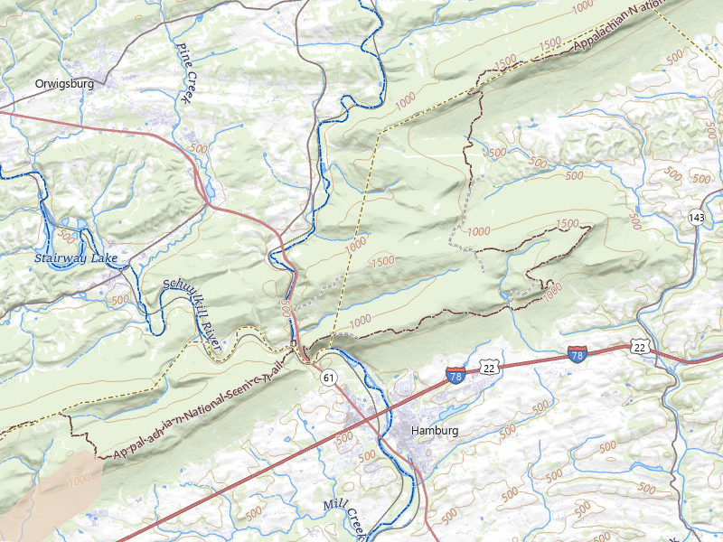 Radar-estimated hail-size map of the storm over Hamburg, PA on Jul 28, 2026