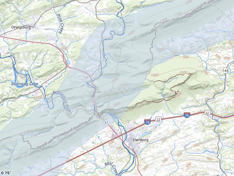 NEXRAD radar-signature map of the hail storm over Hamburg, PA on Jul 28, 2026
