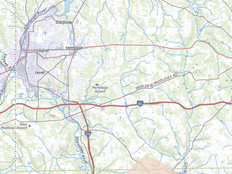 Radar-estimated hail-size map of the storm over Hermitage, PA on Jul 10, 2026