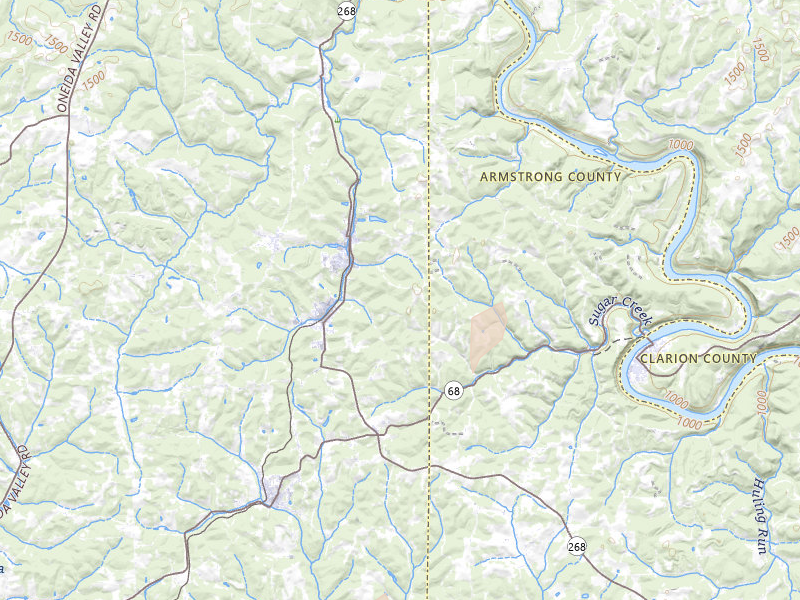 Radar-estimated hail-size map of the storm over Karns City, PA on Aug 22, 2026