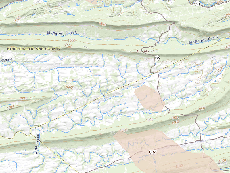 Radar-estimated hail-size map of the storm over Klingerstown, PA on Sep 1, 2026
