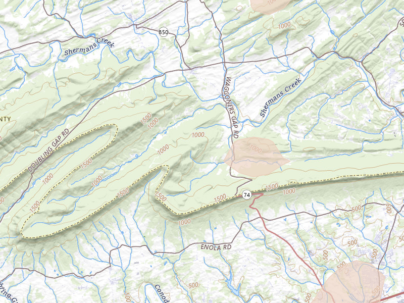 Radar-estimated hail-size map of the storm over Landisburg, PA on Sep 2, 2026