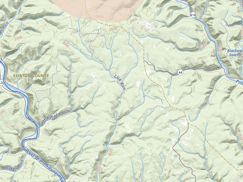 Radar-estimated hail-size map of the storm over Lock Haven, PA on Jul 3, 2026