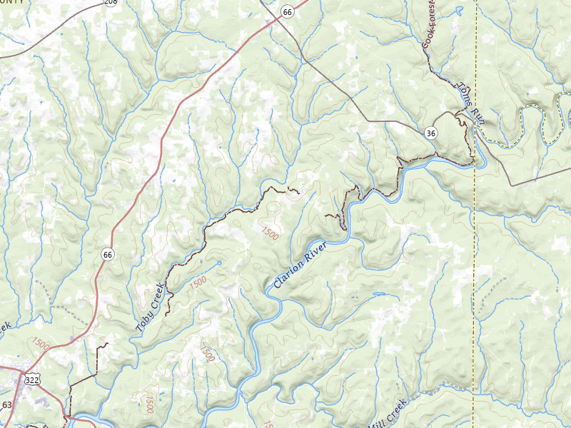 Radar-estimated hail-size map of the storm over Lucinda, PA on Mar 22, 2026