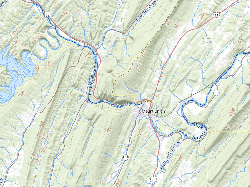 Radar-estimated hail-size map of the storm over Mc Veytown, PA on Jul 27, 2026