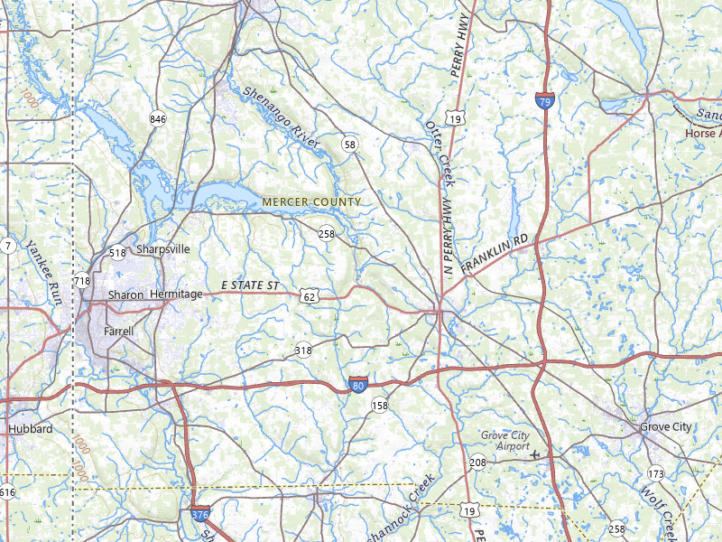 Radar-estimated hail-size map of the storm over Mercer, PA on Mar 22, 2026