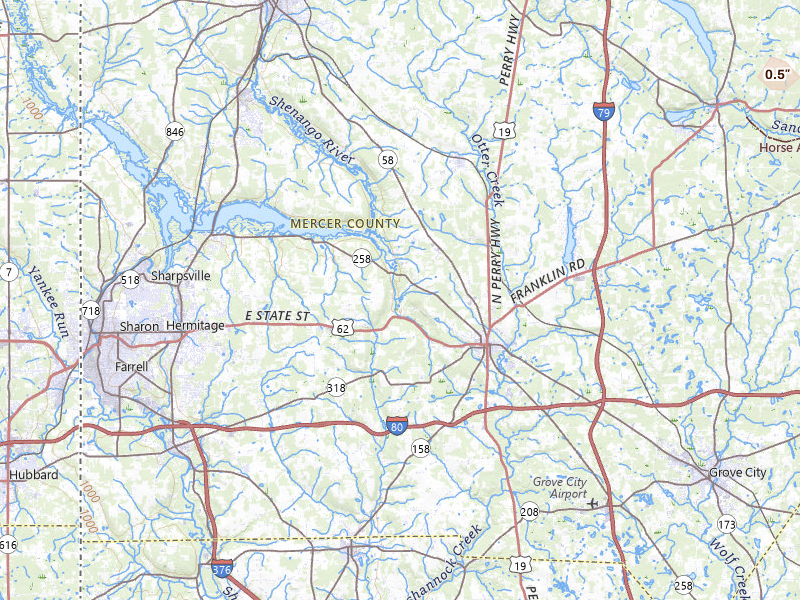 Radar-estimated hail-size map of the storm over Mercer, PA on May 13, 2026