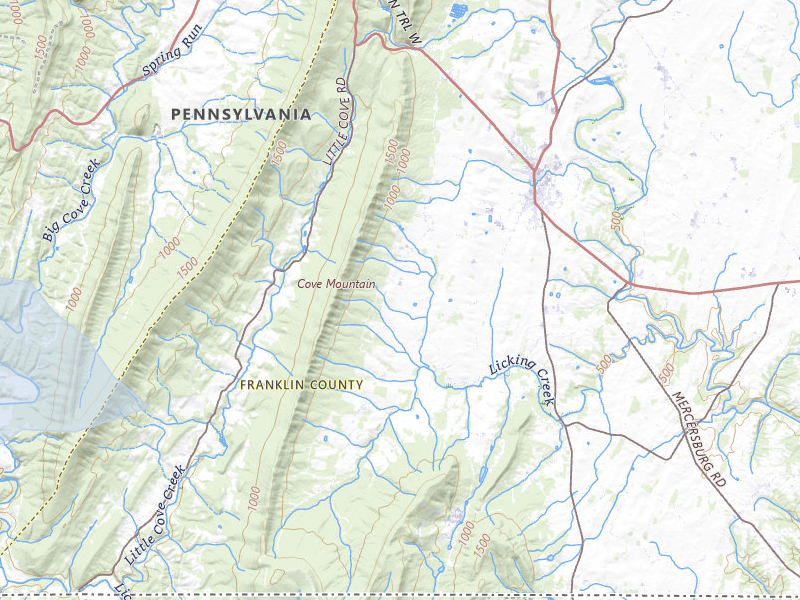 NEXRAD radar-signature map of the hail storm over Mercersburg, PA on Aug 10, 2026