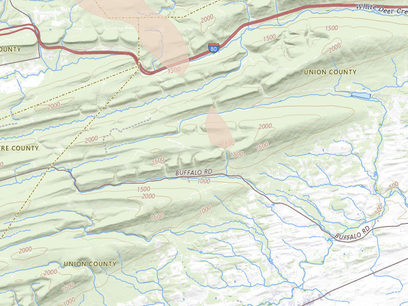 Radar-estimated hail-size map of the storm over Mifflinburg, PA on Sep 1, 2026